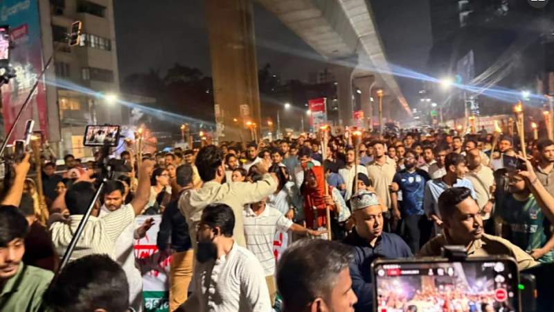 হবিগঞ্জ ও সিলেটে হামলার প্রতিবাদে এনসিপির মশাল মিছিল