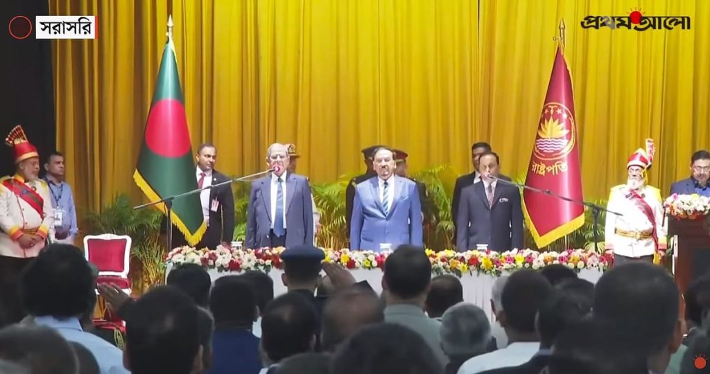 ছবিতে রাষ্ট্রপতি মির্জা ফখরুল ইসলাম আলমগীরের শপথ